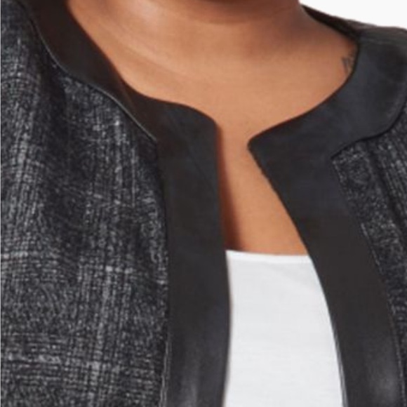 Pari Passu Jessica Black Tweed Cropped Jacket w Shoulder Pads (Sleeves Tailored) - Picture 10 of 11